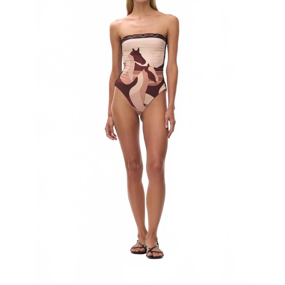 NEW JUAN DE DIOS las balsas reversible one piece swimsuit in horses